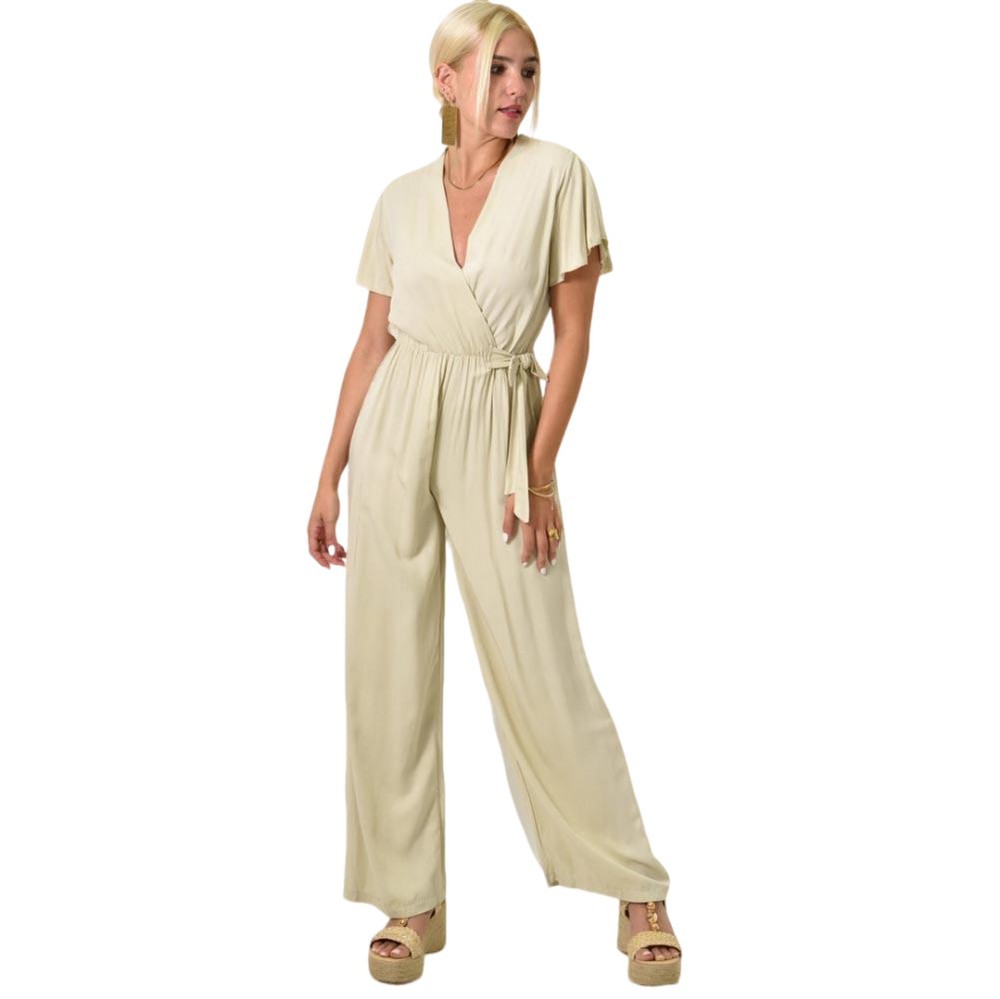 Γυναικεία ολόσωμη φόρμα κρουαζέ Μπεζ 24914