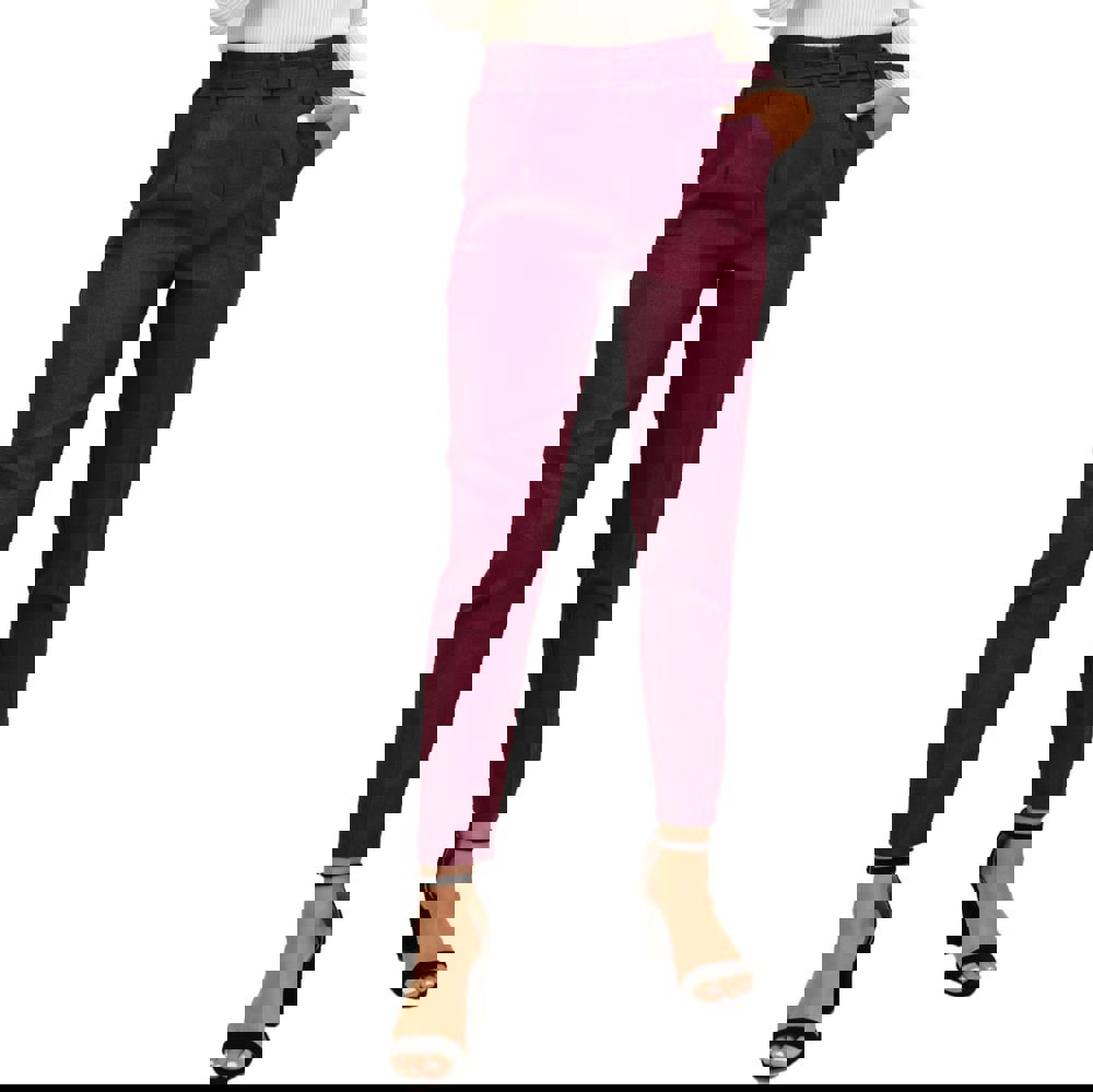 Παντελόνι με πιέτες και ζώνη Μωβ 17630