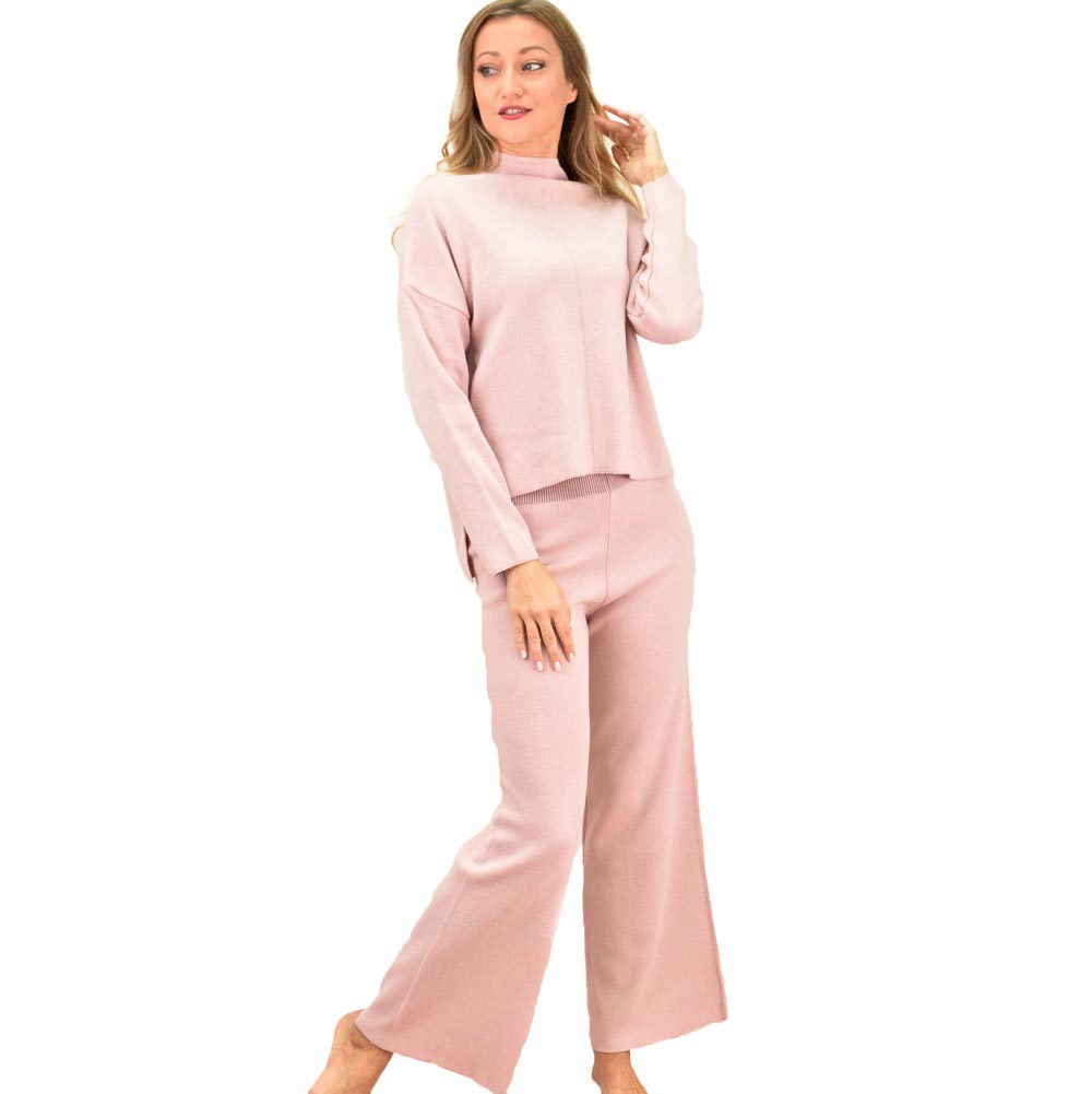 Γυναικείο πλεκτό σετ Ροζ 9450