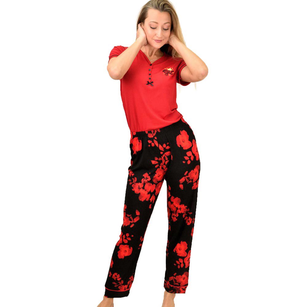 Γυναικεία πιτζάμα σετ με σχέδιο Κόκκινο 8822
