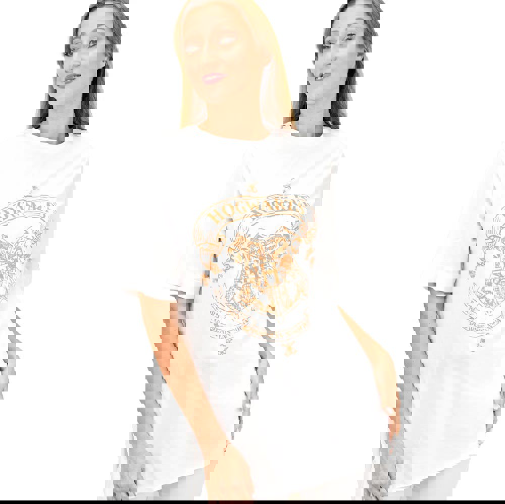 Γυναικείο t-shirt oversized με τύπωμα Λευκό 9100