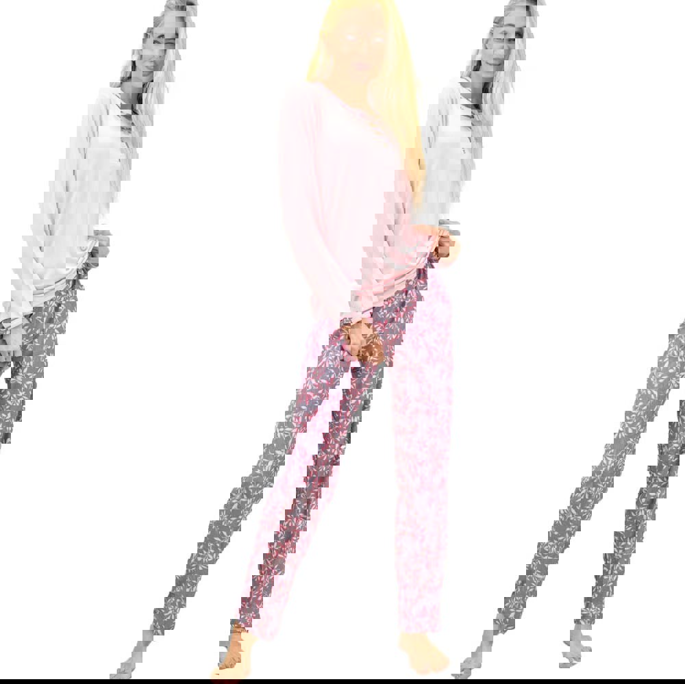 Γυναικεία πιτζάμα σετ με σχέδιο Ροζ 14310