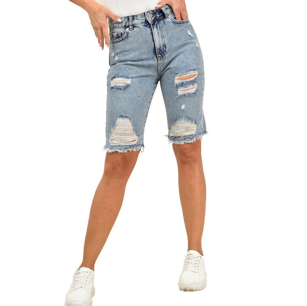 Βερμούδα τζιν με σκίσιμο Τζιν 10469