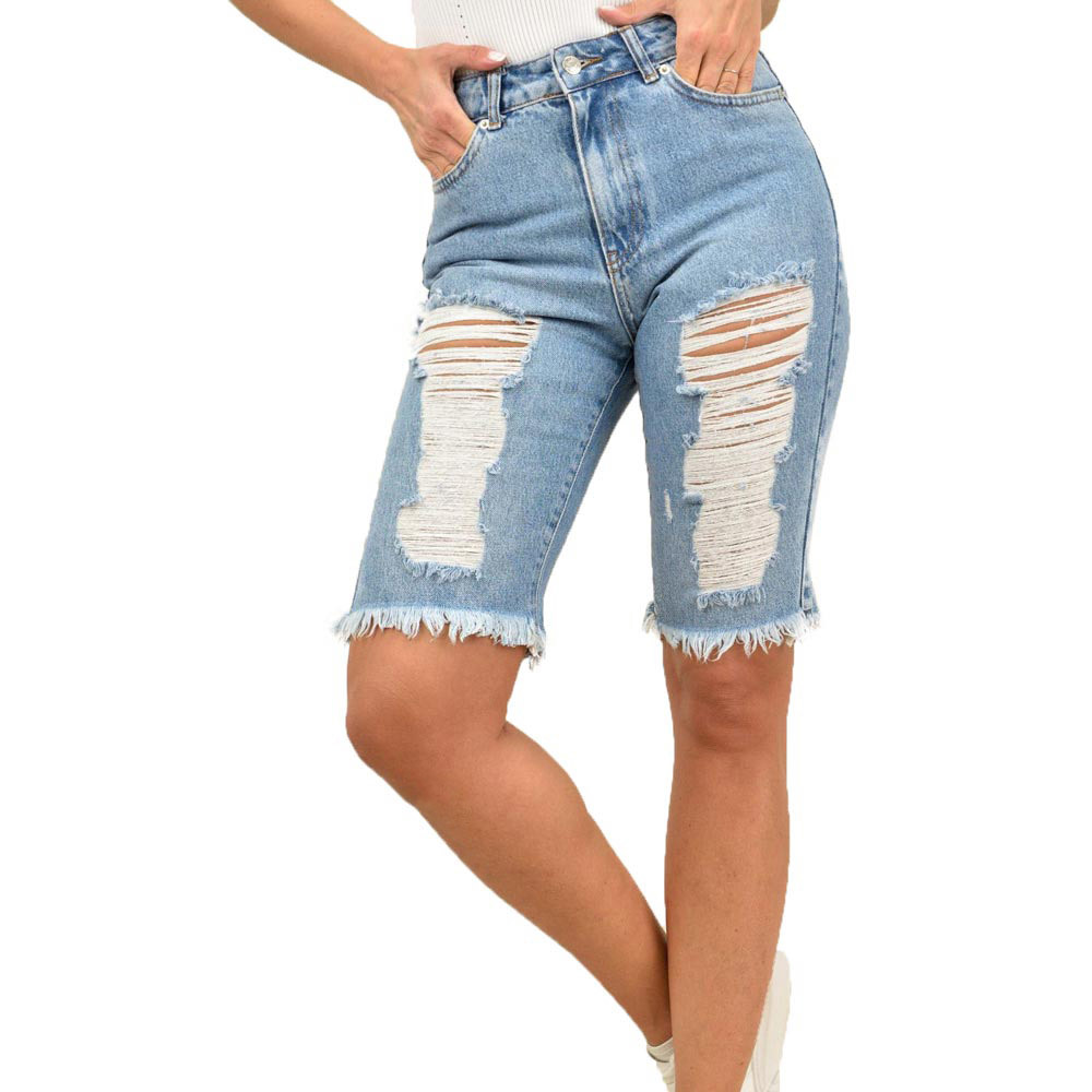 Βερμούδα τζιν με σκίσιμο Τζιν 11467