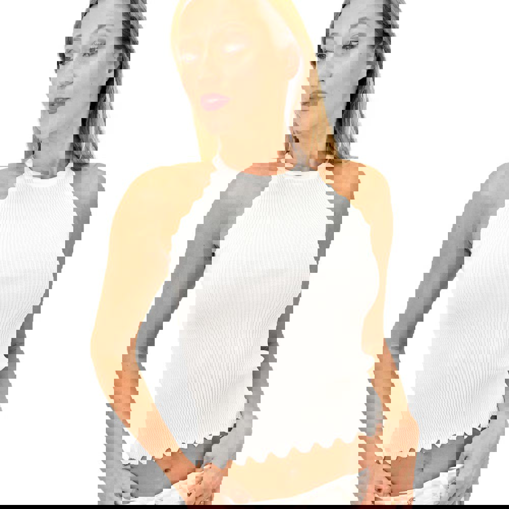 Γυναικείο τοπ τύπου ριπ Λευκό 11483