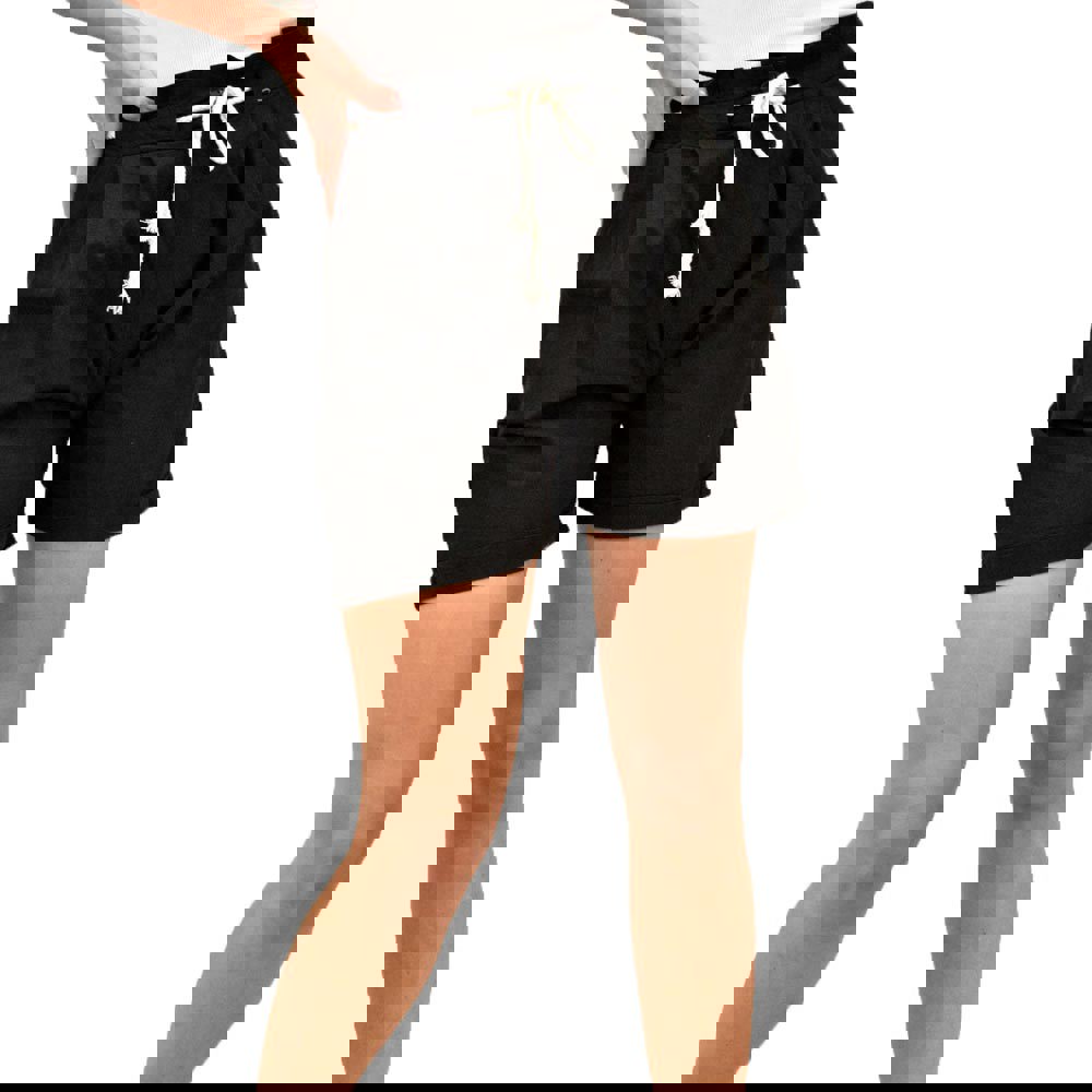 Yφασμάτινο σορτσάκι με κορδόνι Μαύρο 11278