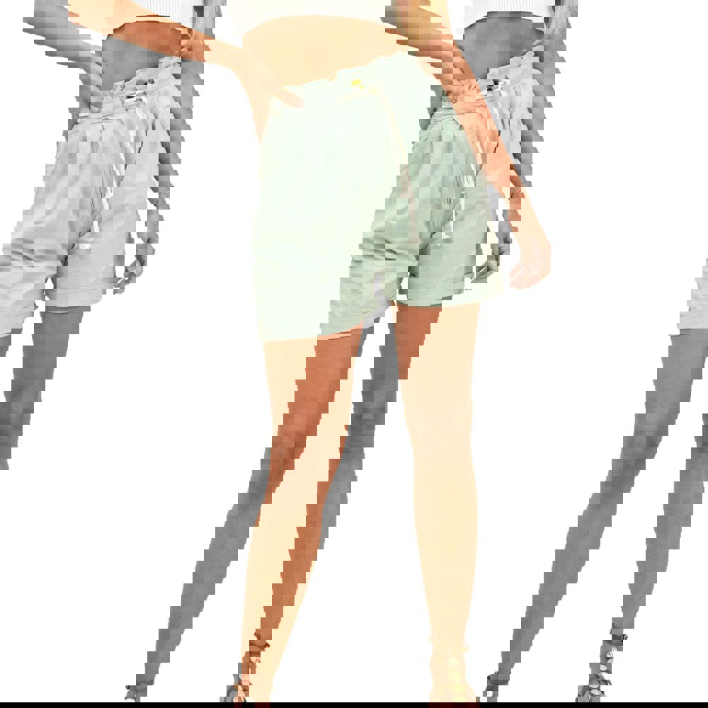 Yφασμάτινο σορτσάκι με κορδόνι Φυστικί 11242