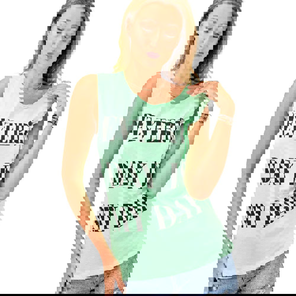 Γυναικείο μπλουζάκι αμάνικο με τύπωμα Πράσινο 10786