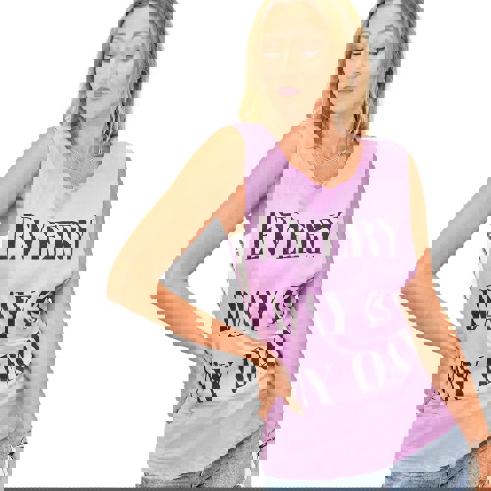 Γυναικείο μπλουζάκι αμάνικο με τύπωμα Λιλά 10783