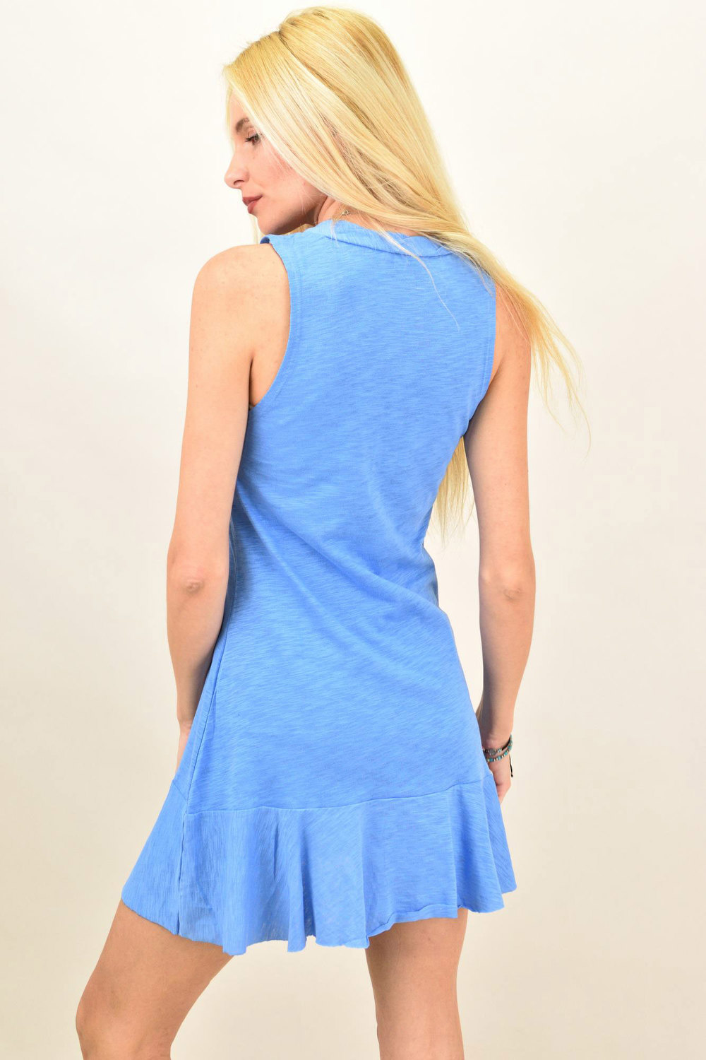 Γυναικείο μπλουζοφόρεμα με σχέδιο φατσούλα Μπλε 11912 φωτογραφία