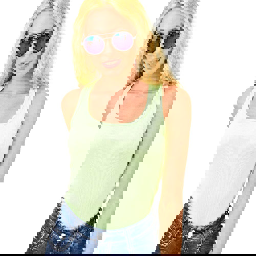 Γυναικεία μπλούζα ριπ με αθλητική πλάτη Λαχανί 12289