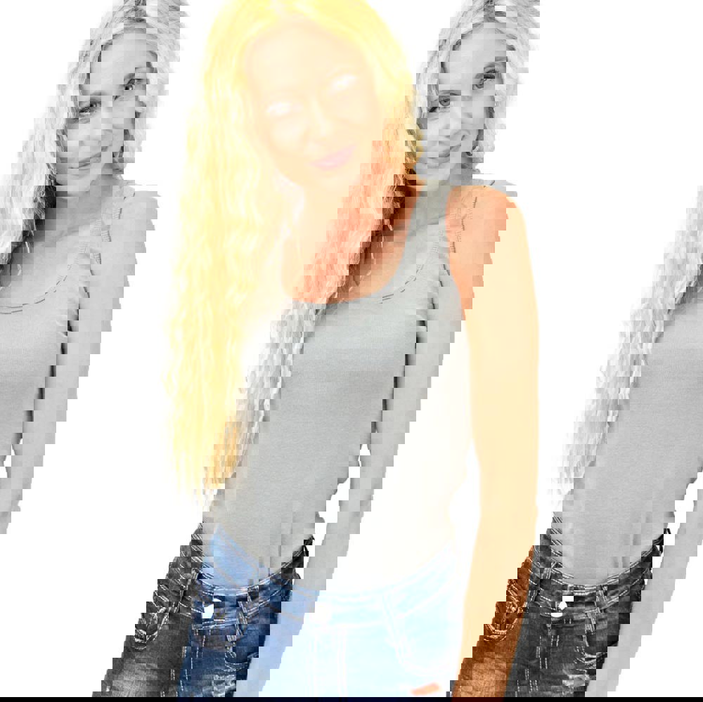 Γυναικεία μπλούζα ριπ με αθλητική πλάτη Γκρι 12291