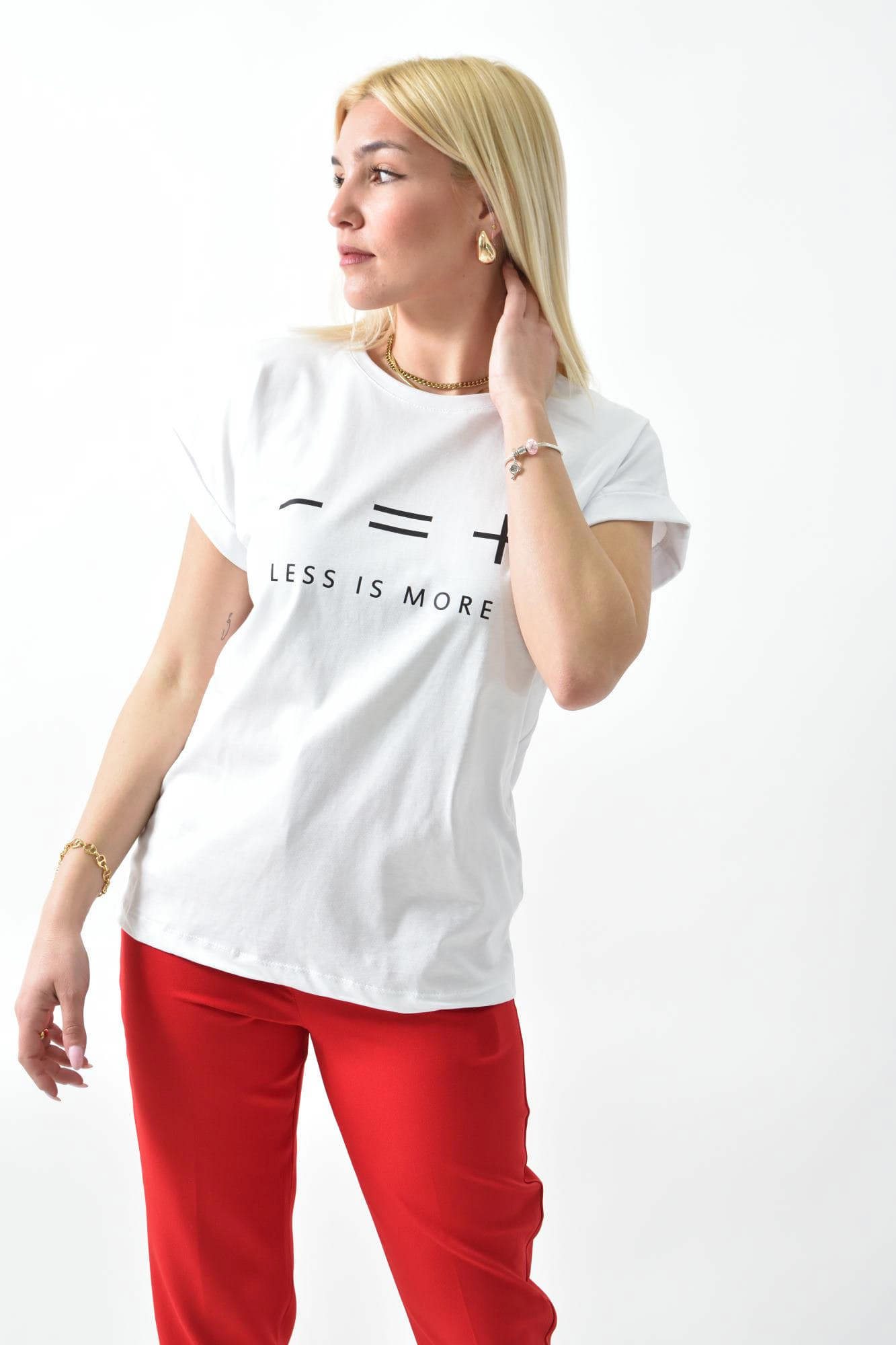 T-shirt με τύπωμα Λευκό 26198