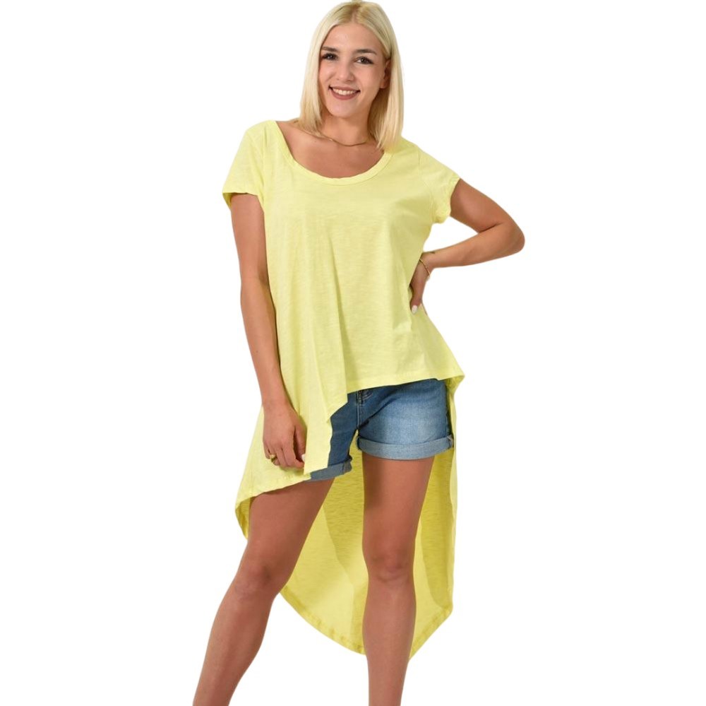 Ασύμμετρη Μπλούζα Κίτρινο 24797