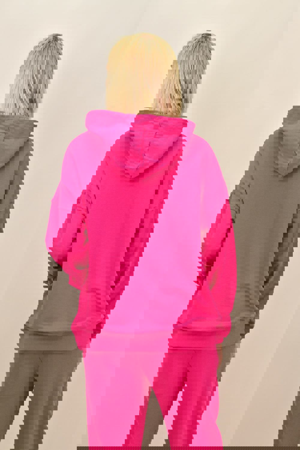 Φούτερ με κουκούλα και κέντημα NEW YORK Φούξια 17566 φωτογραφία