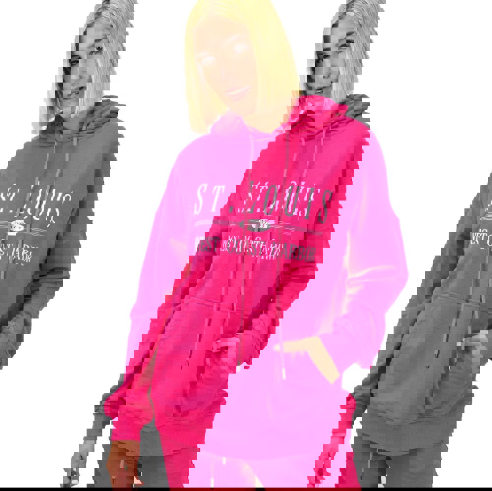 Φούτερ με κουκούλα και κέντημα ST.LOUIS Φούξια 17558