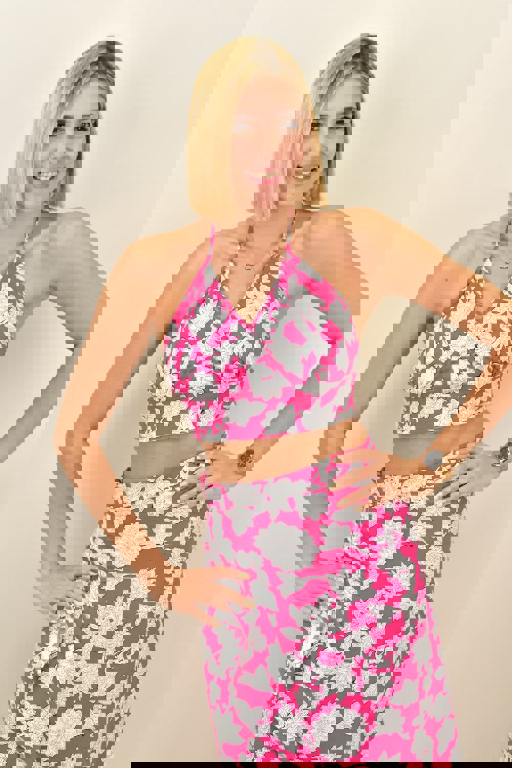 Γυναικείο crop top κρουαζέ Φούξια 16830 φωτογραφία