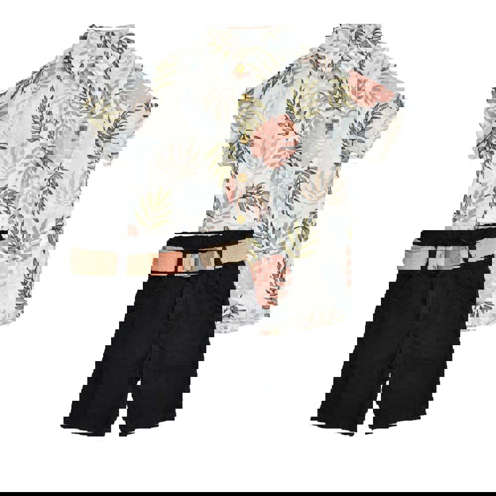 Παιδικό σετ πουκάμισο με βερμούδα Εκρού 14538