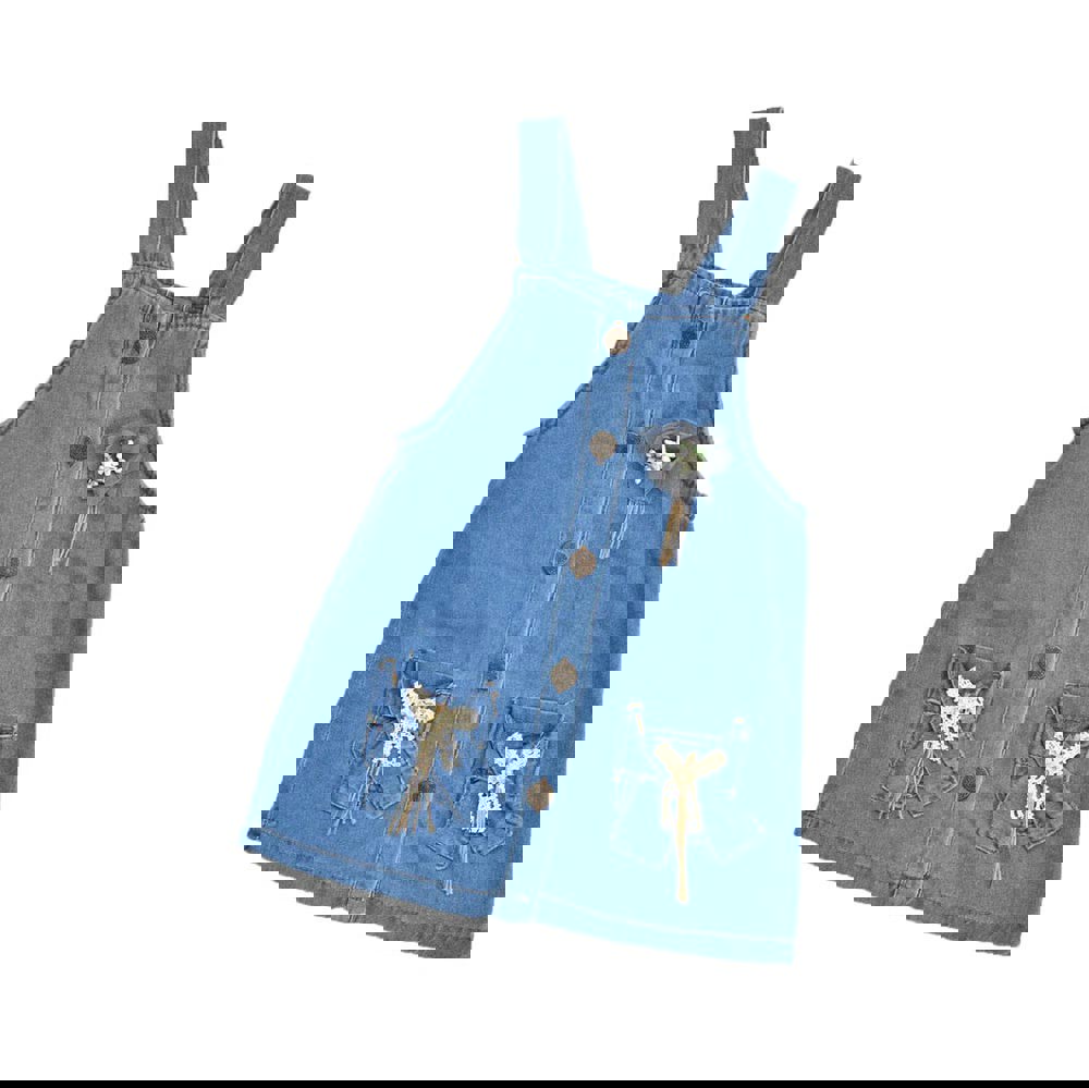 Παιδική σαλοπέτα τζιν με κουμπία Μπλε Τζιν 14537