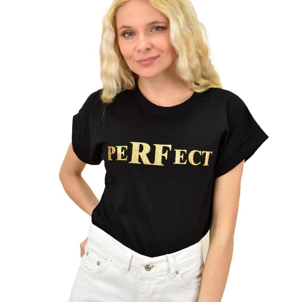Γυναικεία μπλούζα με τύπωμα PERFECT Μαύρο 15015 15015