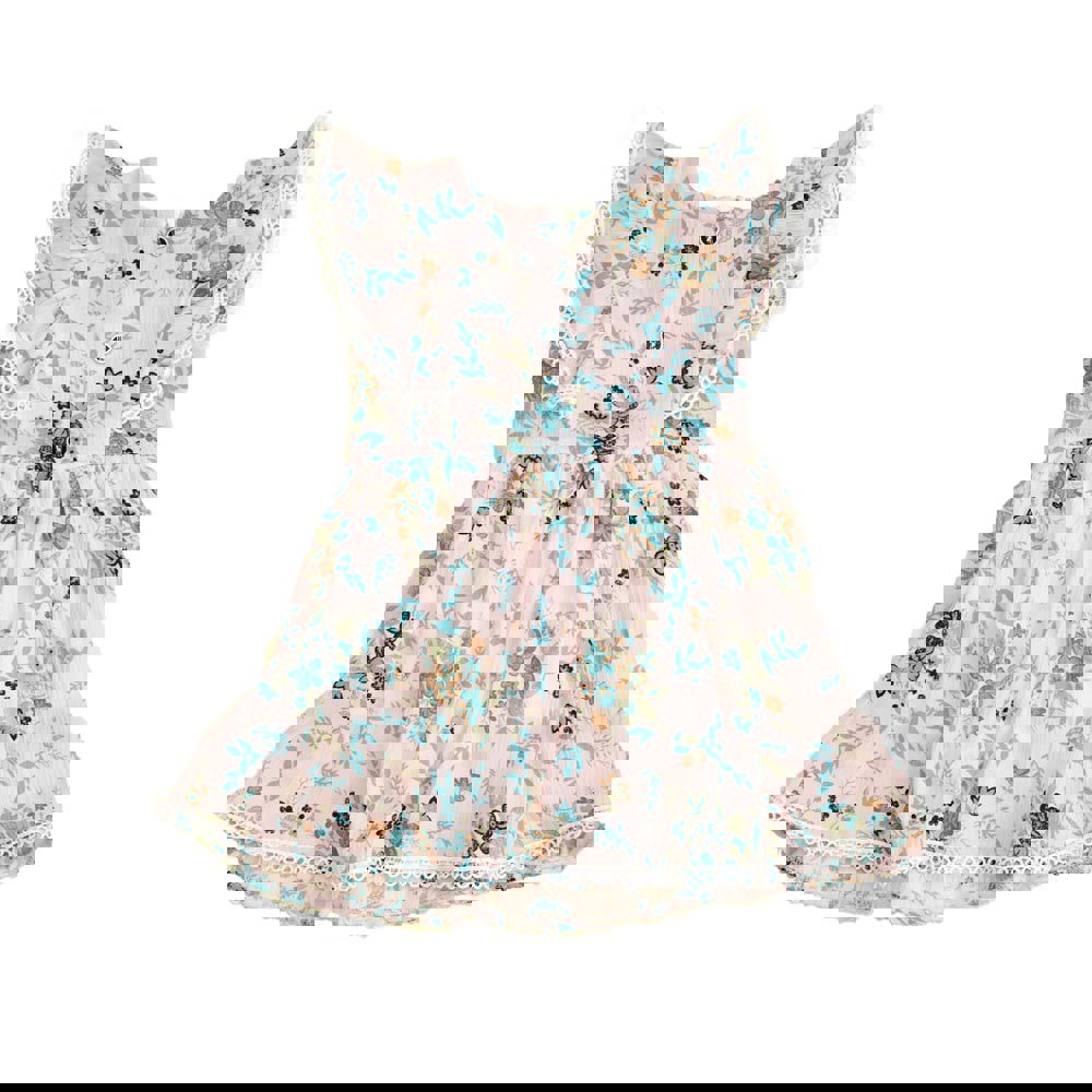 Παιδικό φόρεμα φλοράλ Απαλό Ροζ 14278