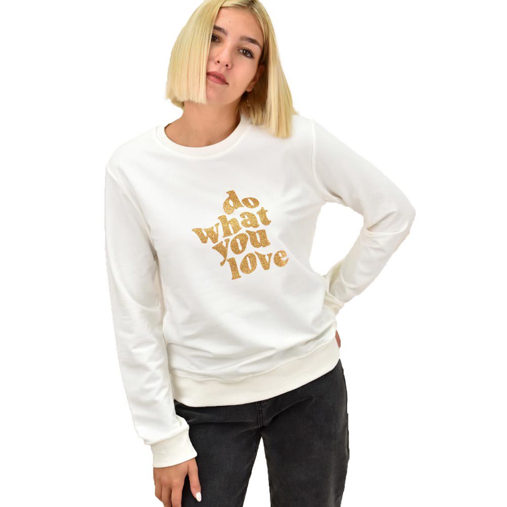 Φούτερ βαμβακερό με τύπωμα DO WHAT YOU LOVE Λευκό 17604