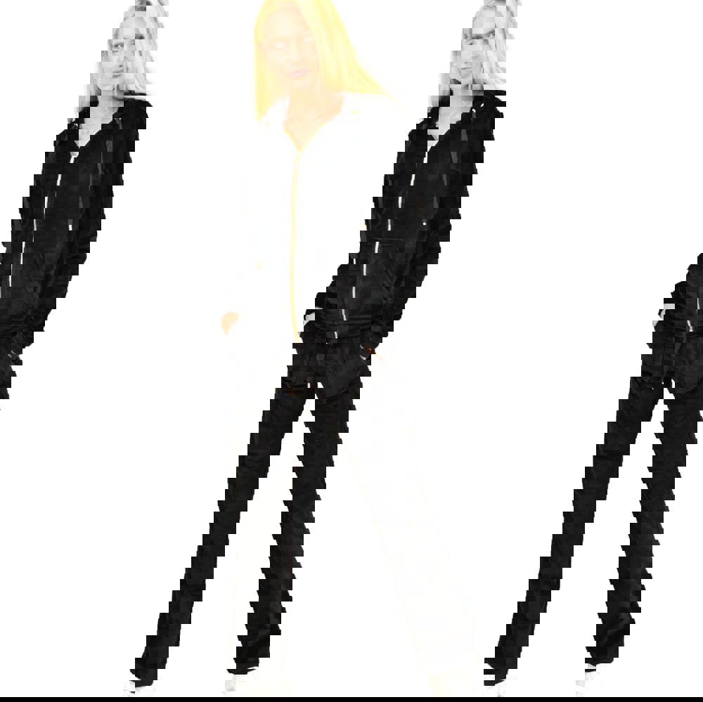 Βελουτέ φόρμα σετ μαύρο στρας yin yang Μαύρο 12523