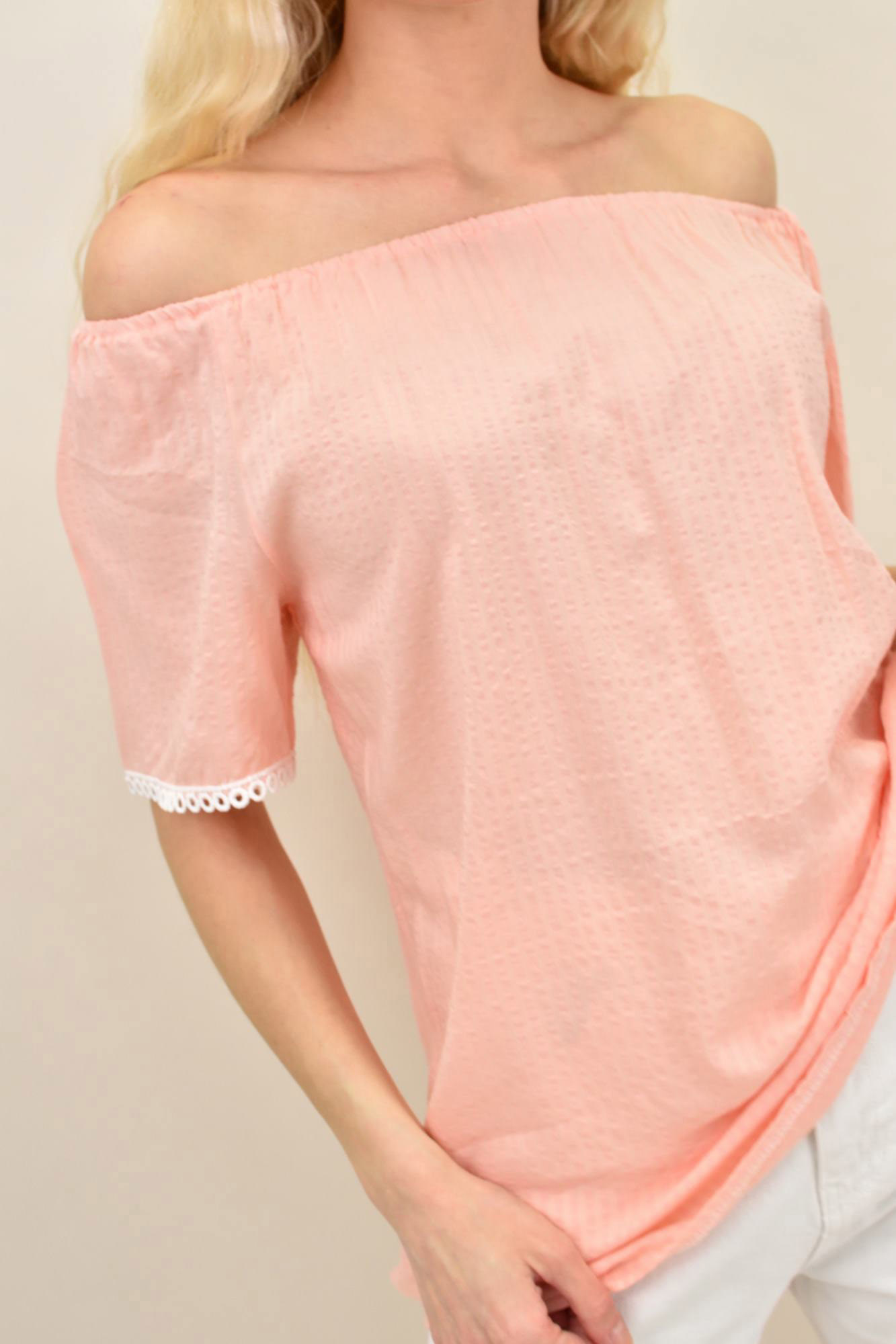 Γυναικεία μπλούζα με τρέσα Σομόν 14921