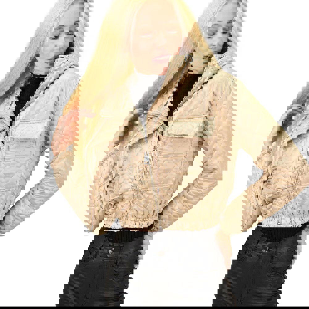 Γυναικείο κοντό μπουφάν Μπεζ 13493