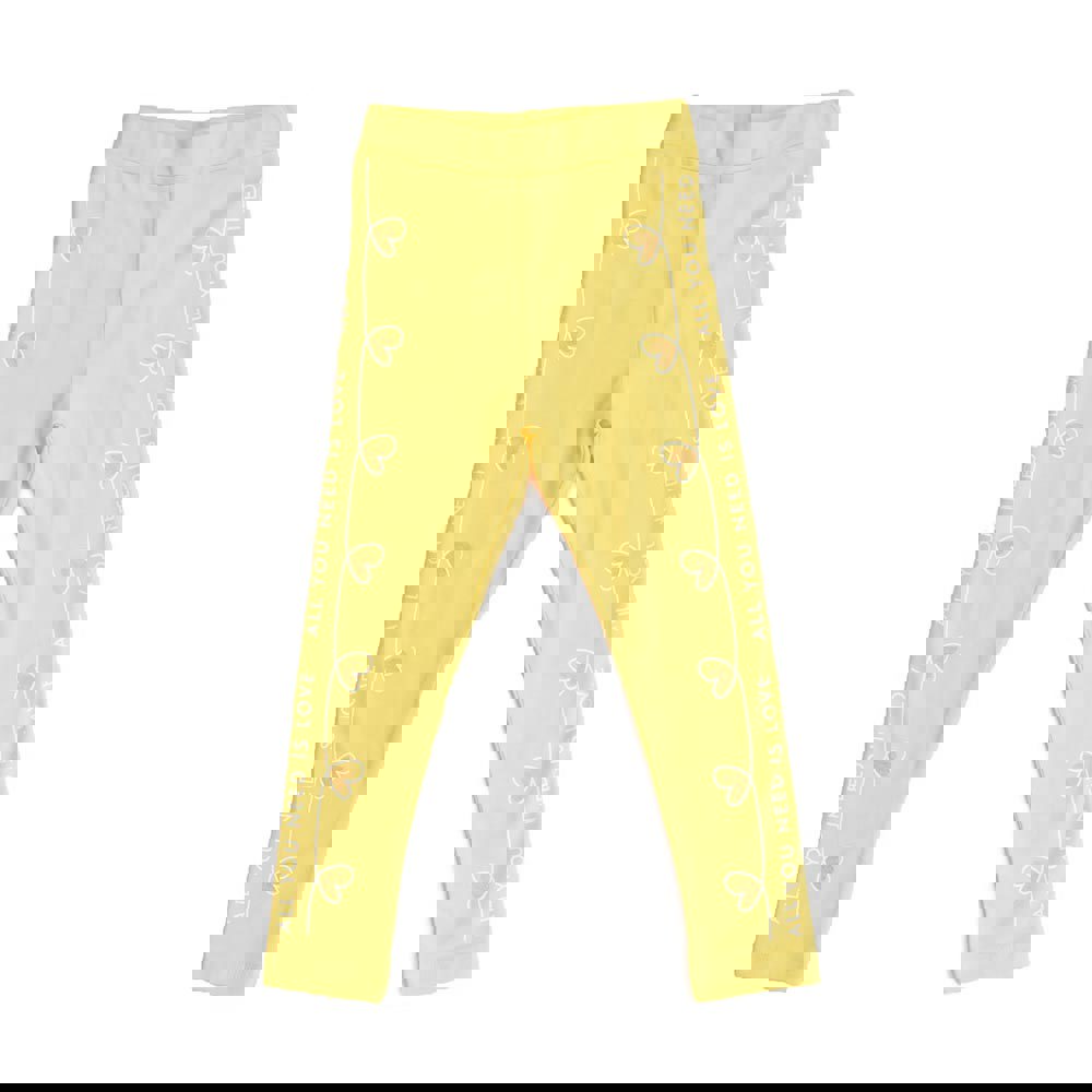 Παιδικό κολάν με τύπωμα καρδιές Κίτρινο 16494