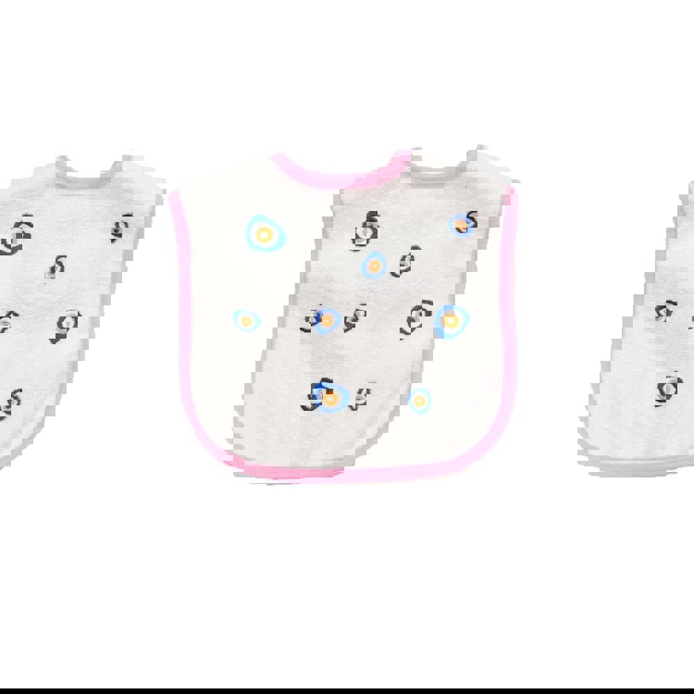 Βρφική σαλιάρα με σχέδιο ματάκι Ροζ 16532