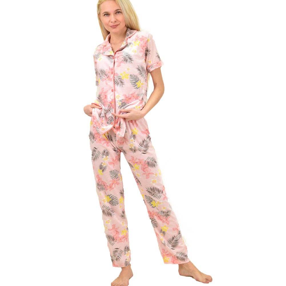 Γυναικεία πιτζάμα σετ φλοράλ Ροζ 14328