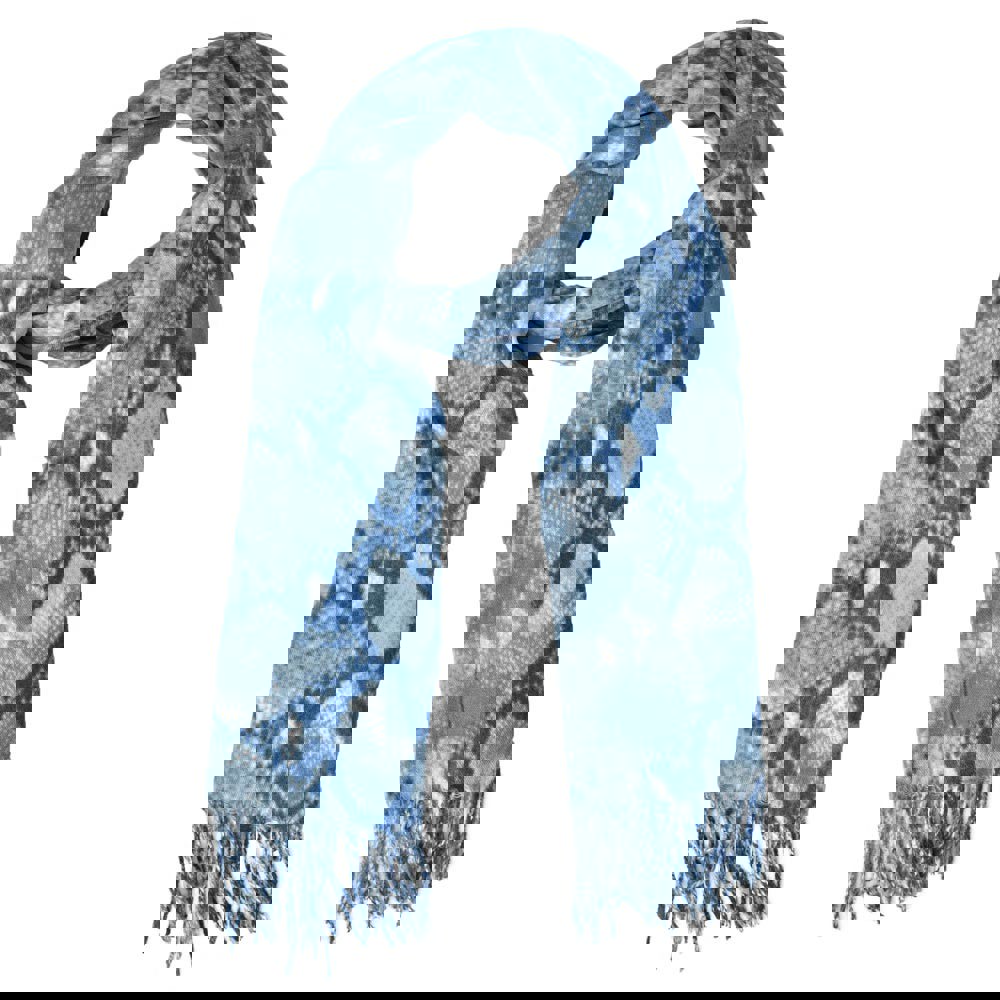 Γυναικείο κασκόλ κασμίρ σε σχέδιο φίδι Μπλε 13073