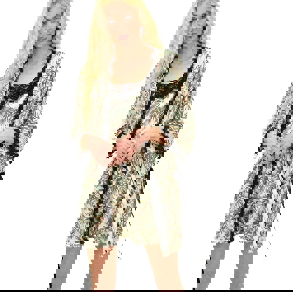 Γυναικεία πιτζάμα με σχέδιο φλοράλ Φυστικί 14899