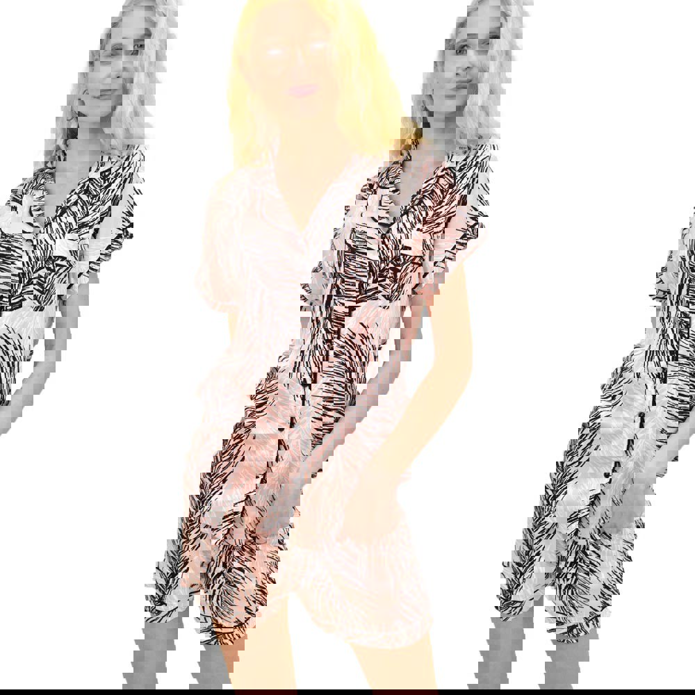 Γυναικεία πιτζάμα με σχέδιο Απαλό Ροζ 14863