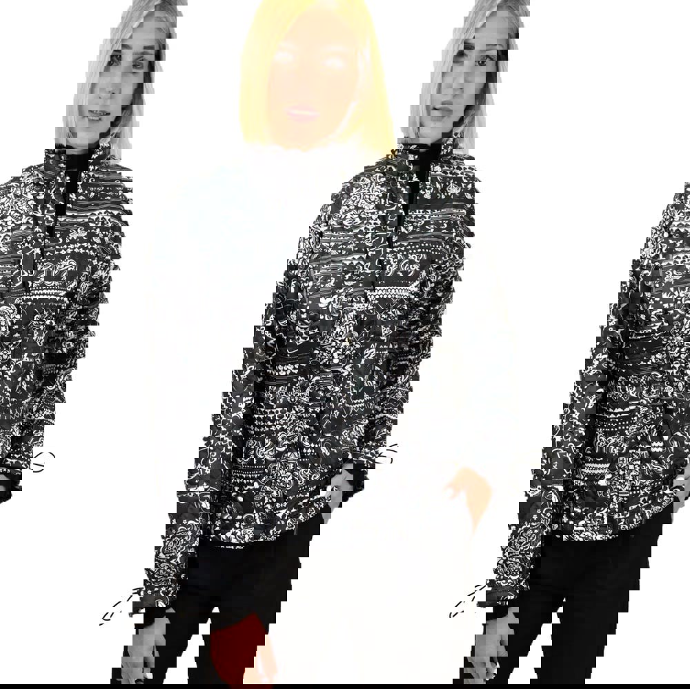 Μπουφάν με σχέδιο Μαύρο 17523