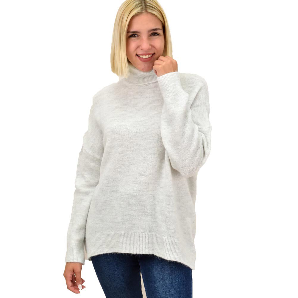 Πλεκτό πουλόβερ oversized ζιβάγκο Εκρού 17962