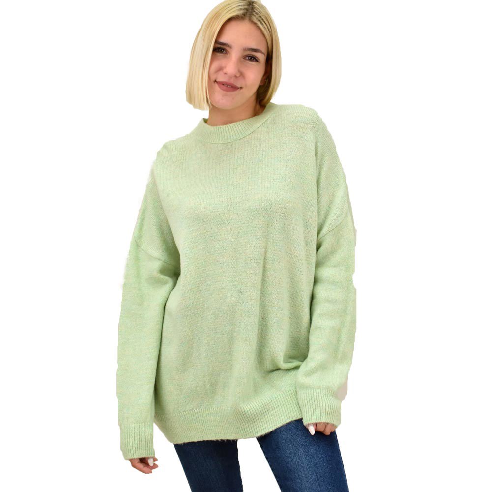 Πλεκτό πουλόβερ oversized Φυστικί 17941