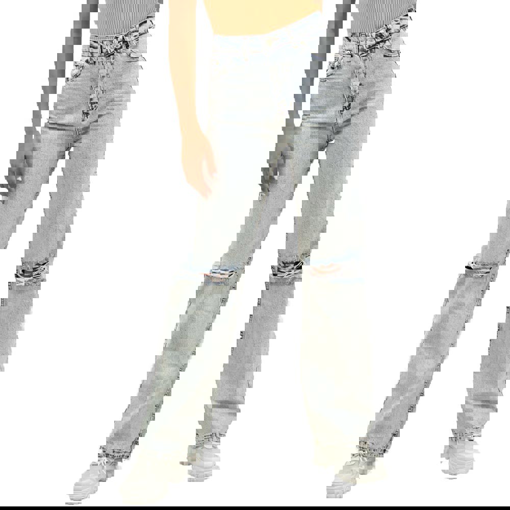 Τζιν σε ίσια γραμμή με σκισίματα Μπλε Τζιν 17511