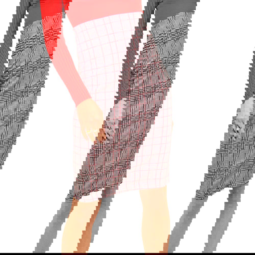 Γυναικεία φούστα καρό Μπορντώ 13193