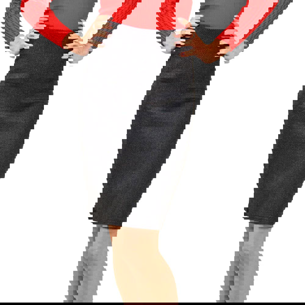 Γυναικεία πλεκτή φούστα Γκρι Μελάνζ 13202