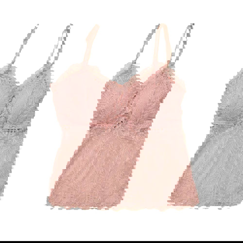 Γυναικείο bralette με δαντέλα Απαλό Ροζ 17960