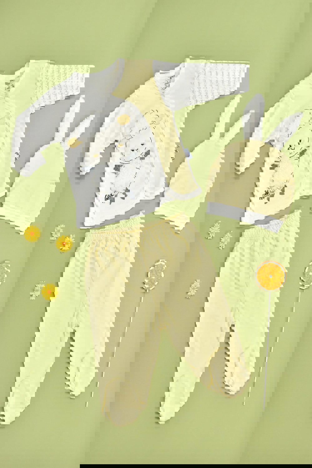 Βρεφικό σετ με σχέδιο προβατάκι Κίτρινο 15187 φωτογραφία