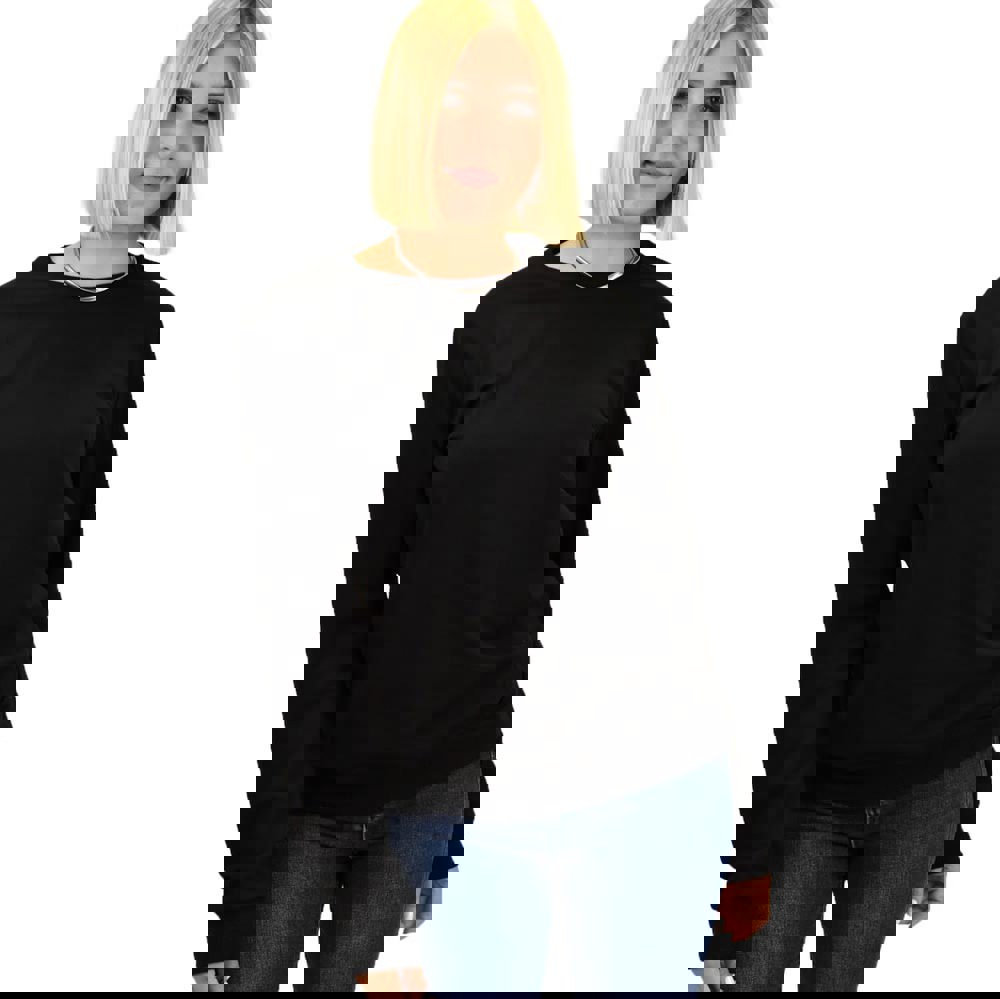 Μπλούζα φούτερ βαμβακερή Μαύρο 17512