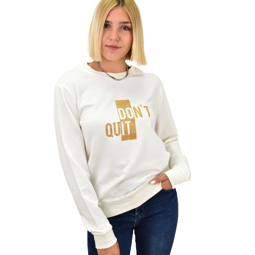 Μπλούζα φούτερ DONT QUIT Λευκό 17517