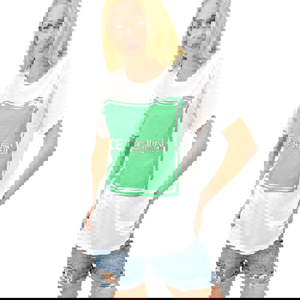 Γυναικείο T-shirt με στάμπα "ice queen" Λευκό 14346