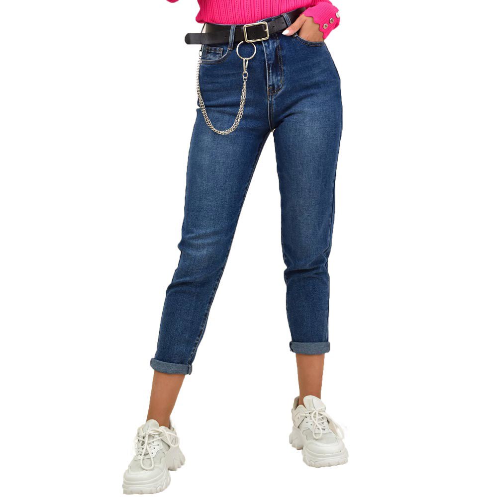 Τζιν παντελόνι skinny με ζώνη Τζιν 17508
