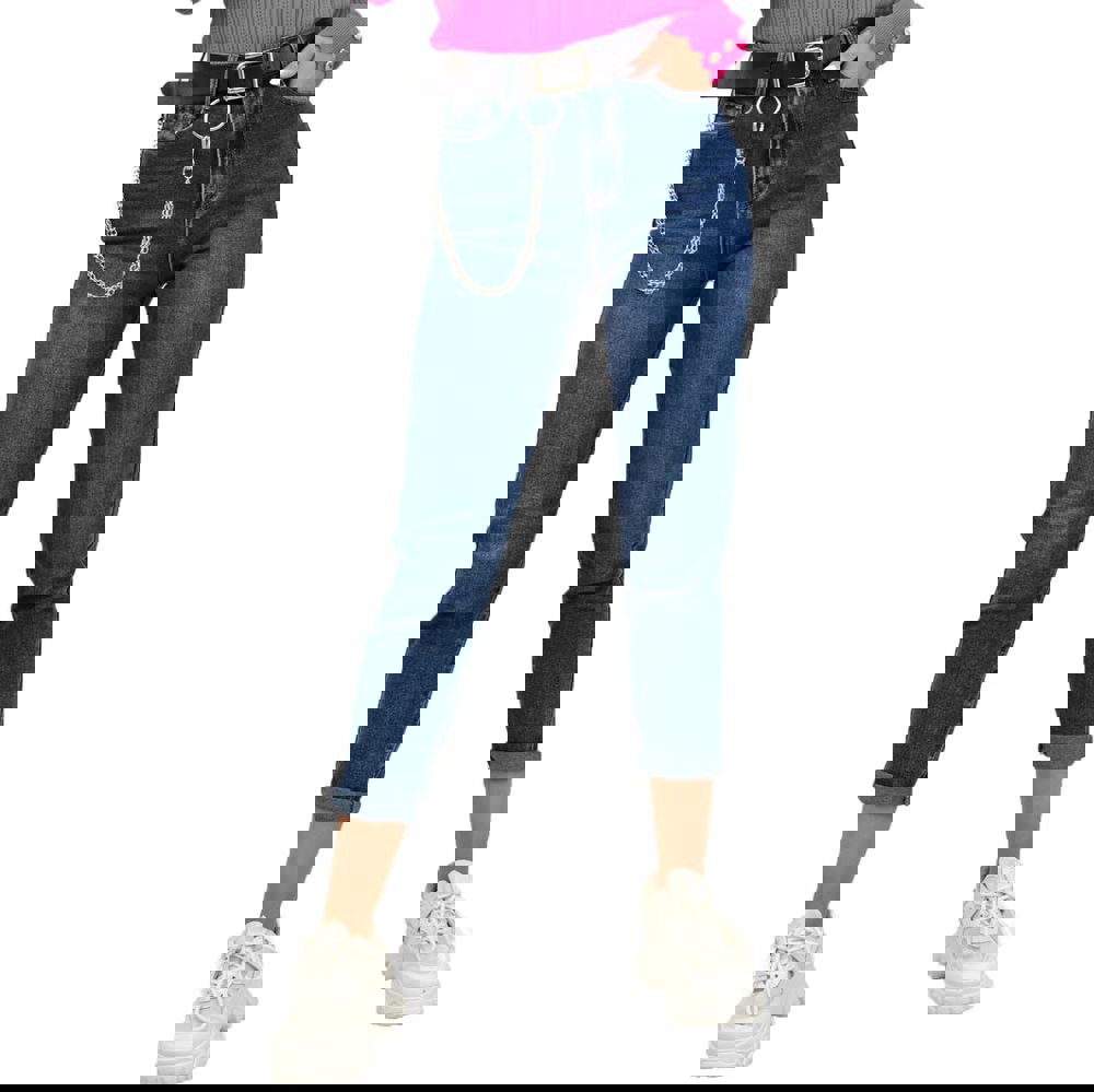 Τζιν παντελόνι skinny με ζώνη Τζιν 17508