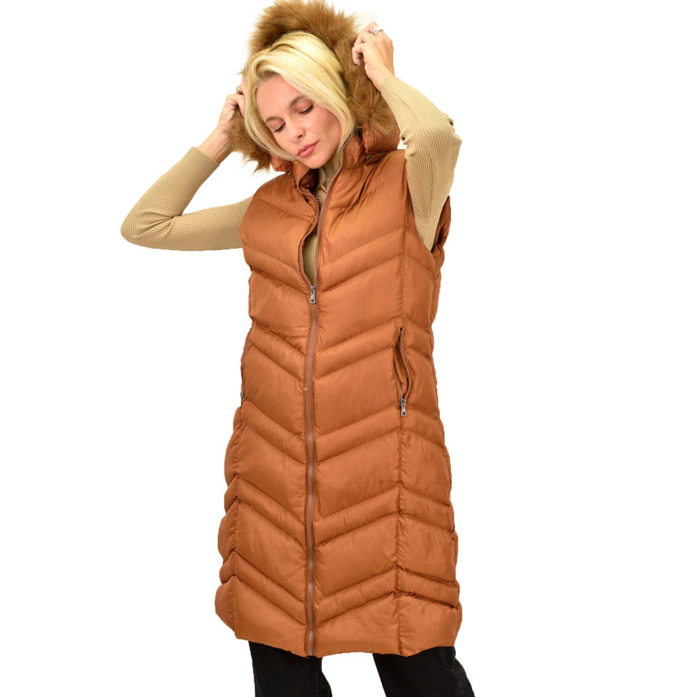 Γυναικείο μπουφάν με κουκούλα αποσπόμενη Κεραμιδί 12909