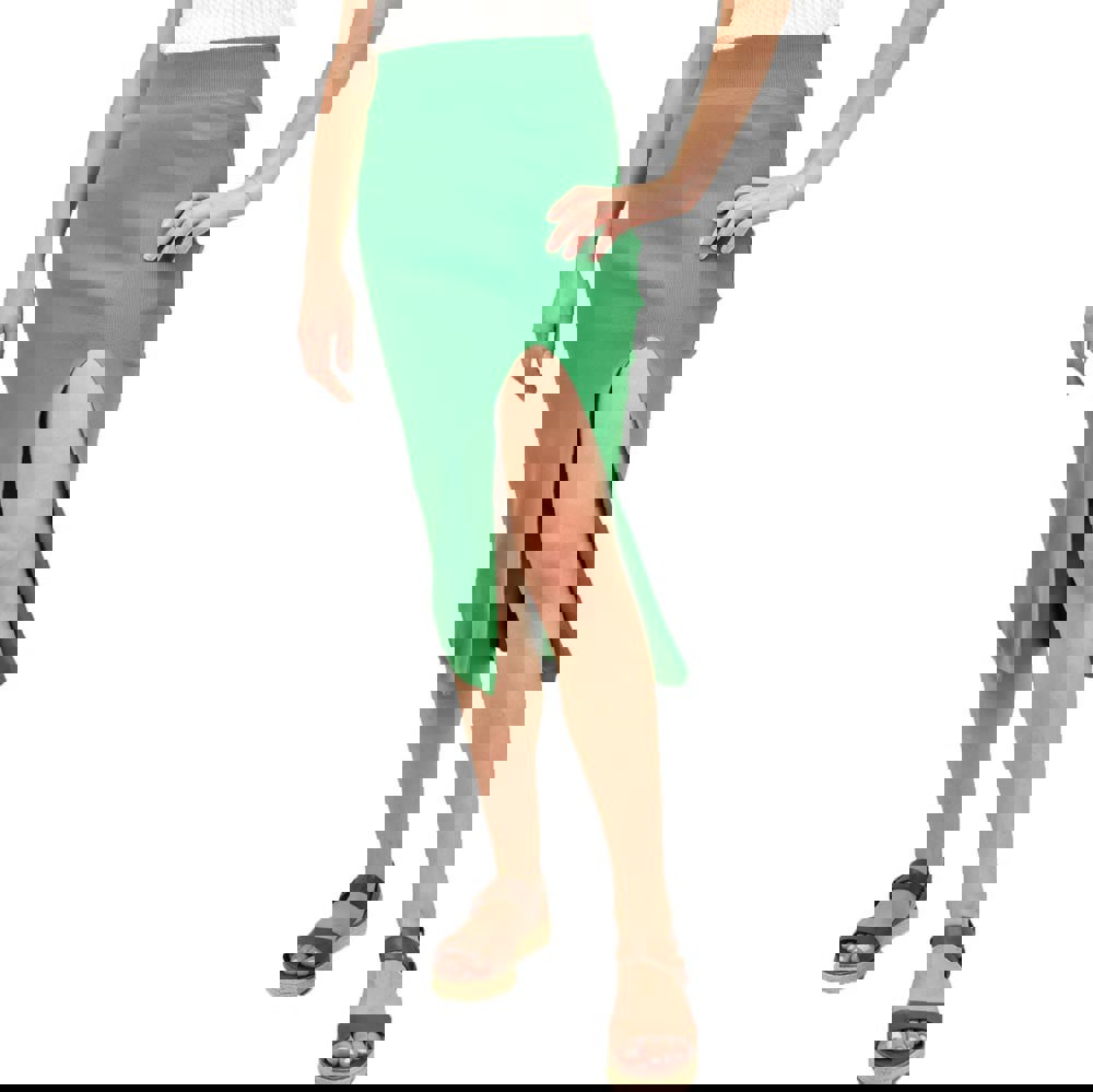 Γυναικεία midi φούστα εφαρμοστή Πράσινο 15894